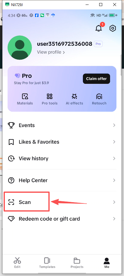 Scan QR with phone
