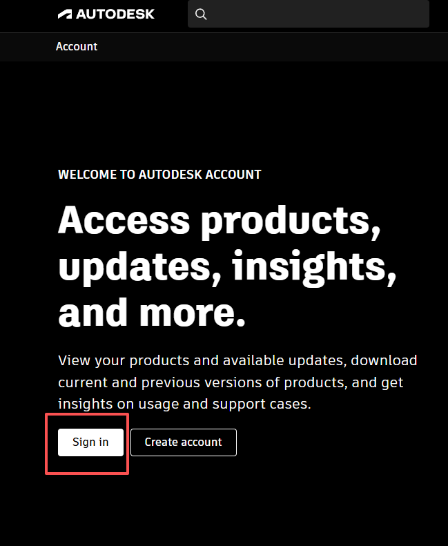 Autodesk login page