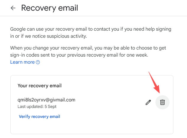 Google login page