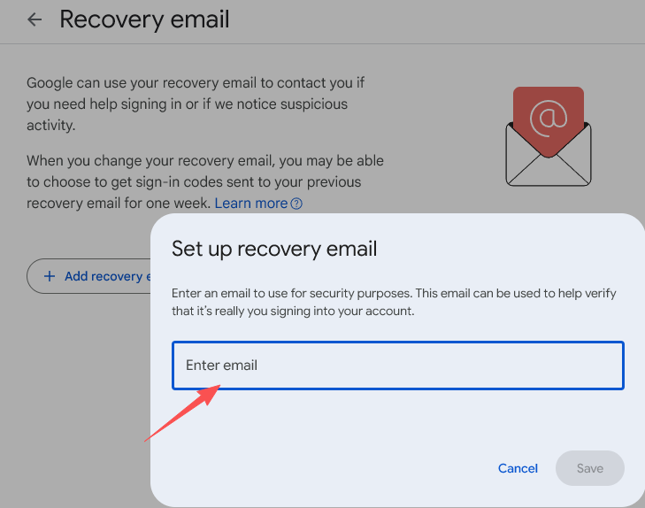 Google login page