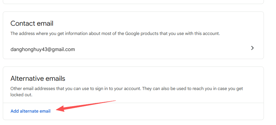 Google login page