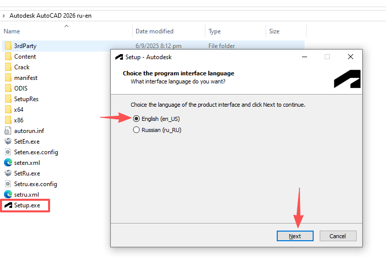 Run AutoCAD setup