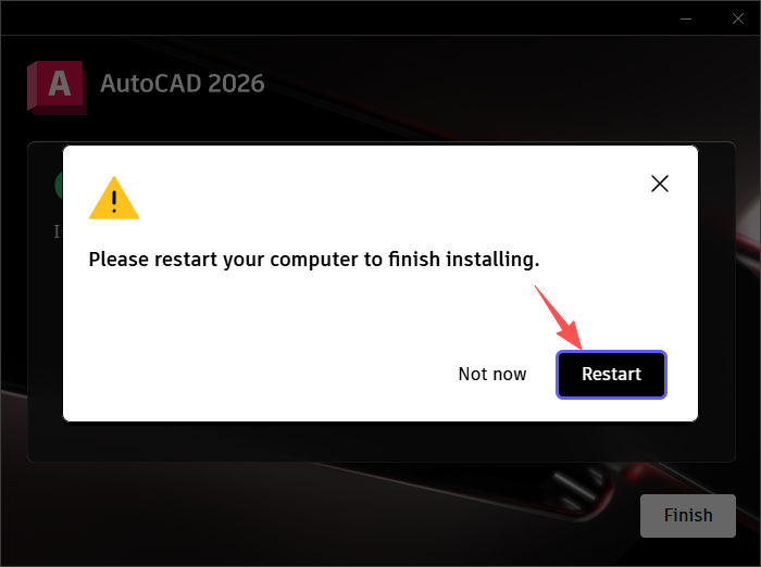 AutoCAD installation complete